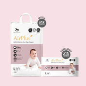 [12 PACKS] AirPlus Mega Diapers