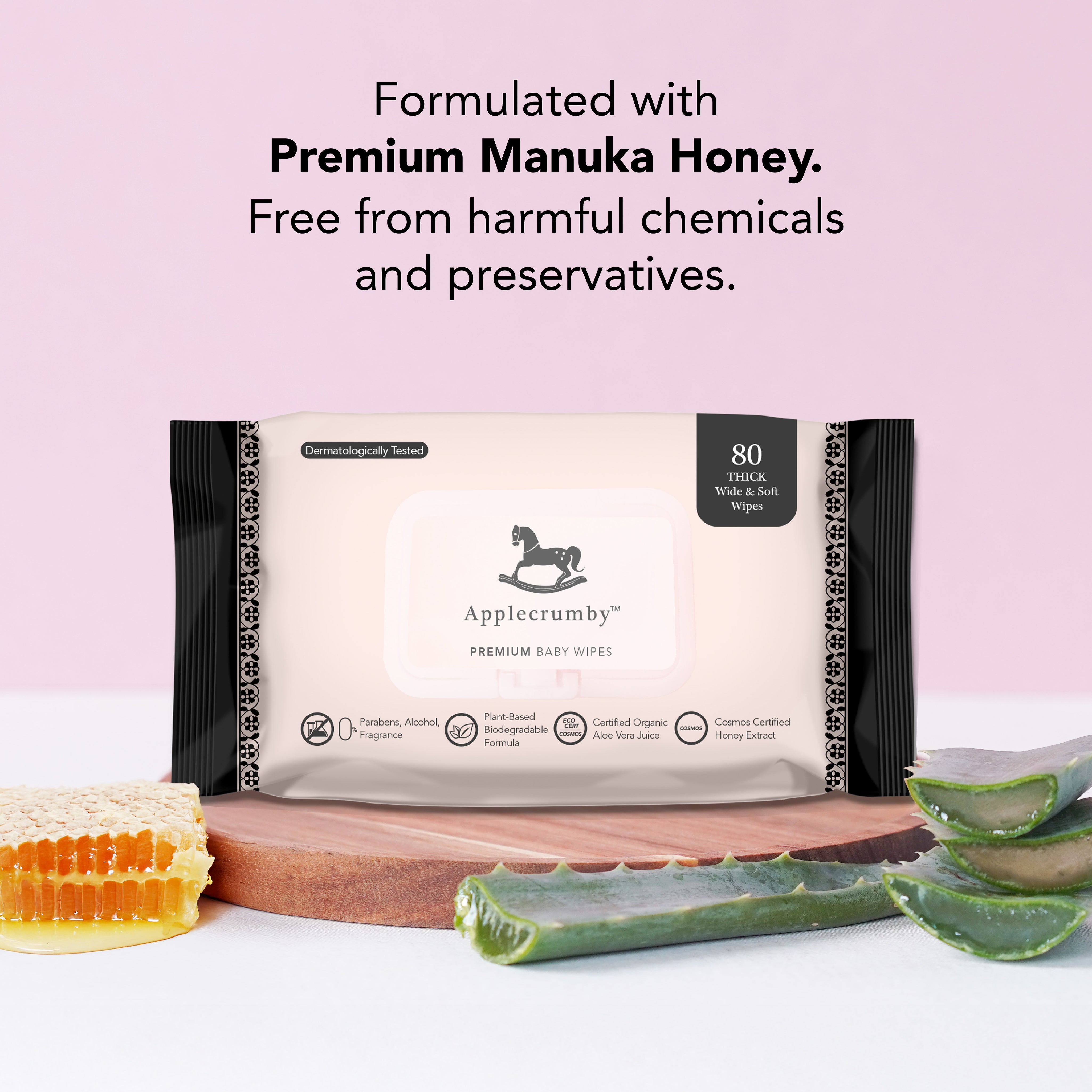 Premium Honey Wipes 80s (2 Packs)