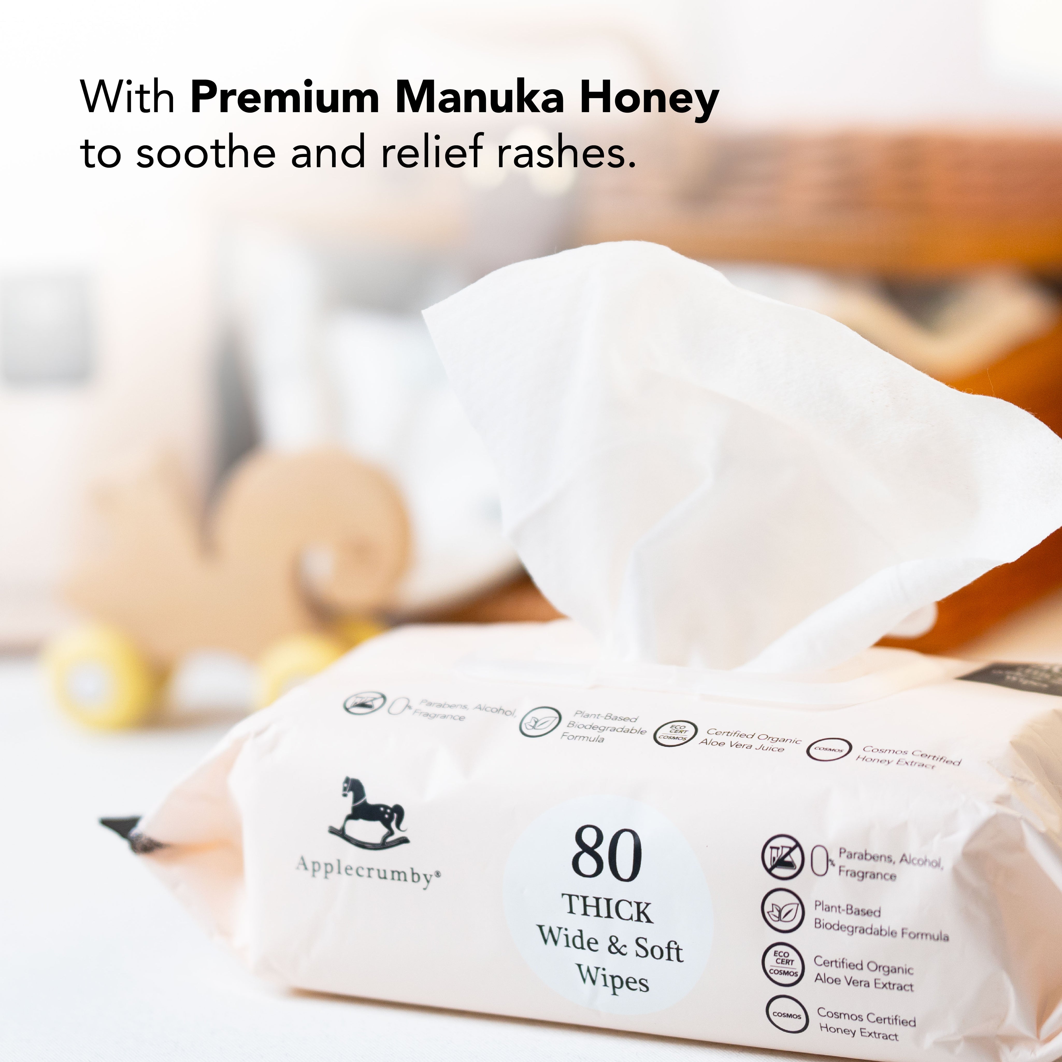 Premium Honey Wipes 80s (2 Packs)