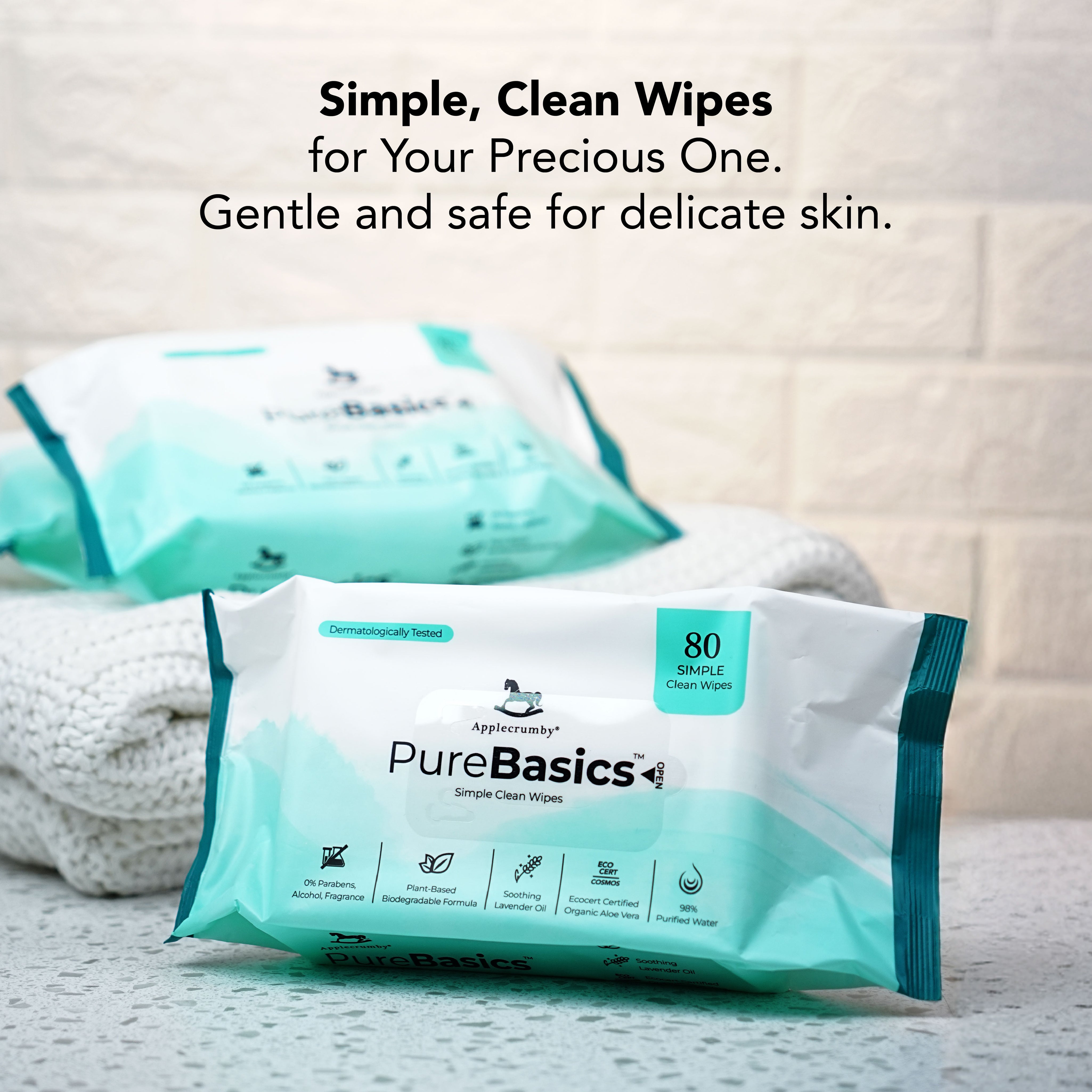 PureBasic Wipes 80s (12 Packs)