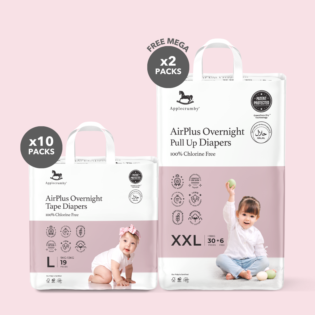 [BUY 10 Free 2] AirPlus Overnight Diapers (EM-Sabah)