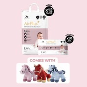 [12 PACKS] AirPlus Mega Diapers