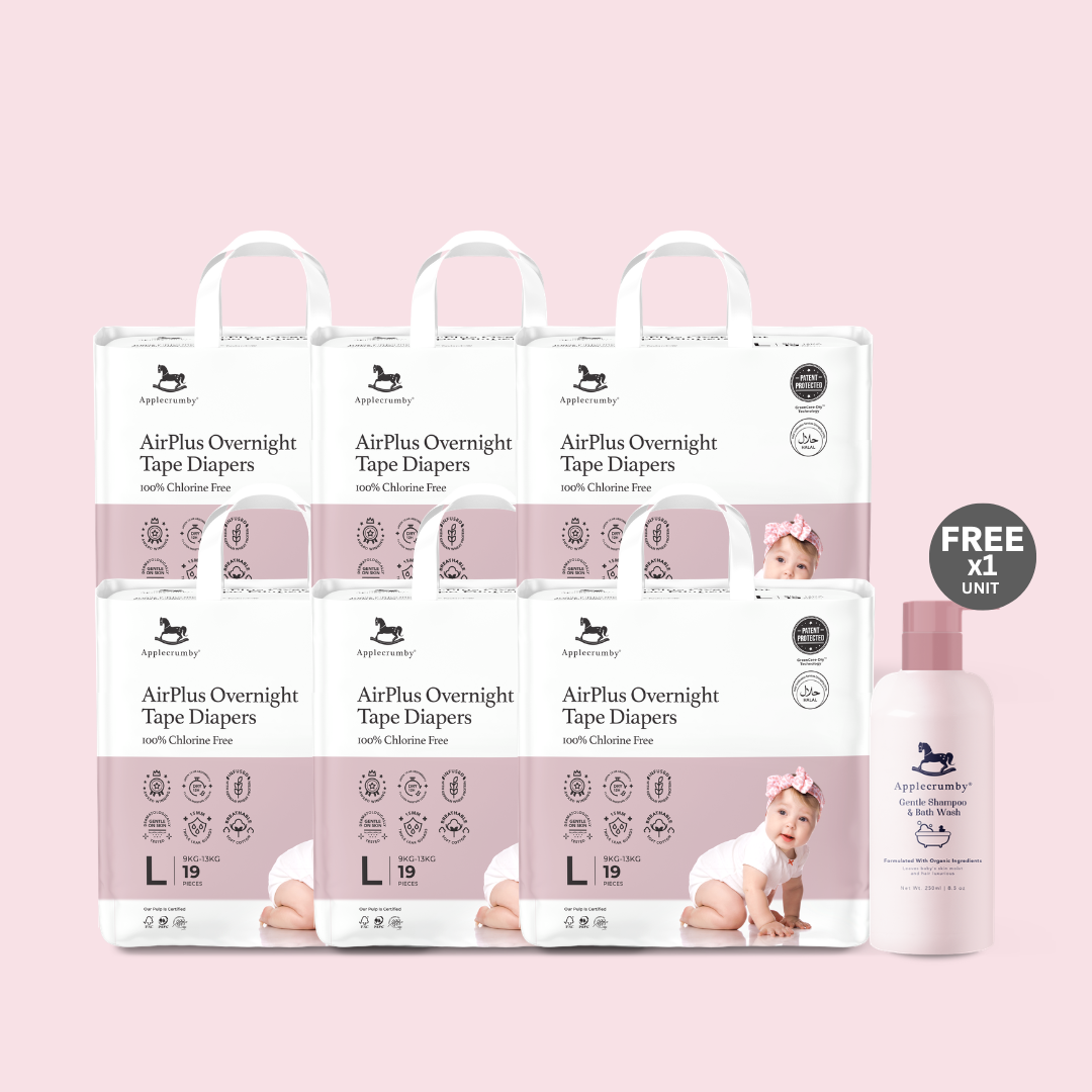 [BUY 6 Free Essential] AirPlus Overnight Diapers (EM-Sabah)